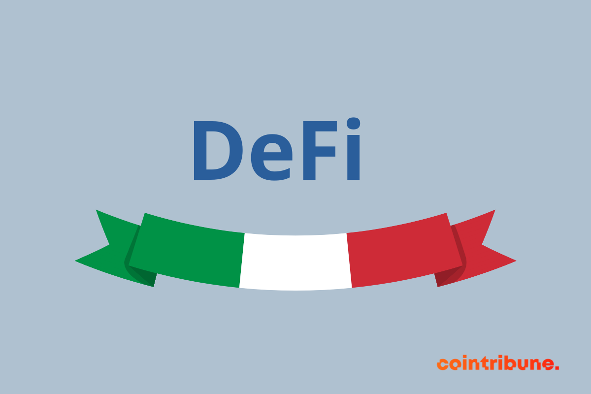 Le drapeau d'italie avec la mention DeFi