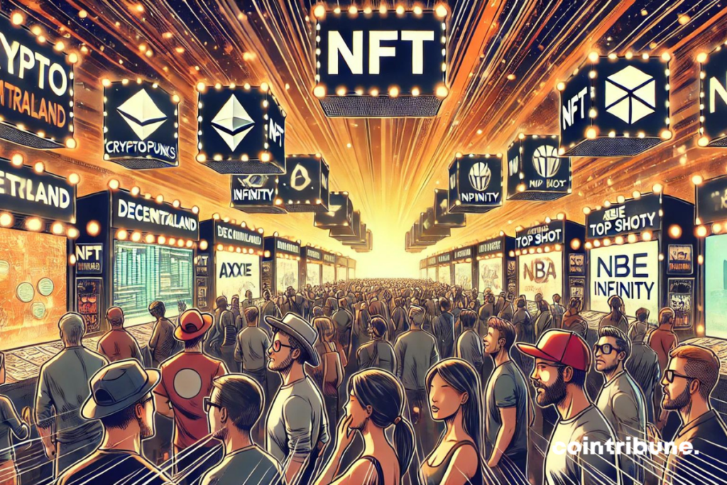 Des investisseurs contemplant des NFT