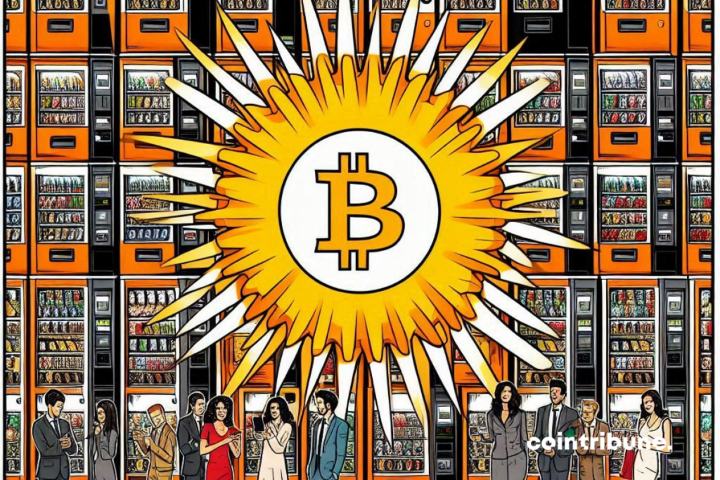 Vending machines, bitcoin logo