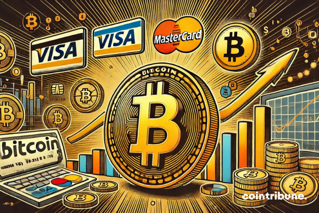 Bitcoin vs Mastercard et Visa