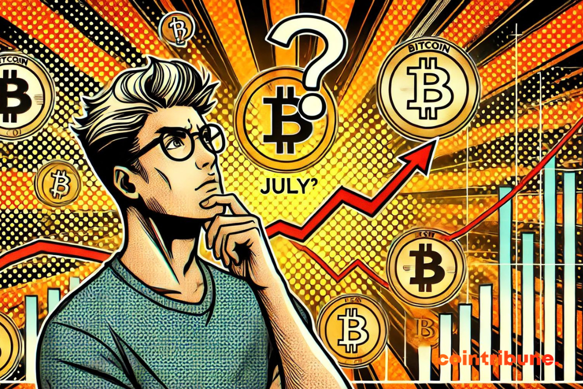 Un investisseur crypto avec des logos du bitcoin
