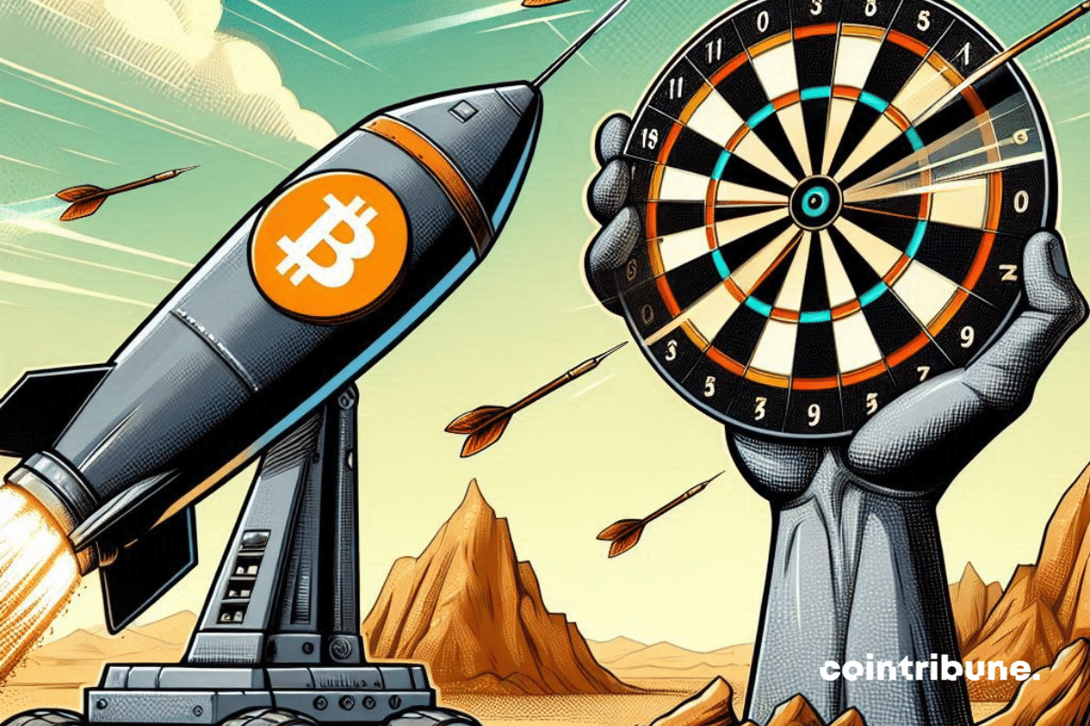 Cible géante et missile bitcoin