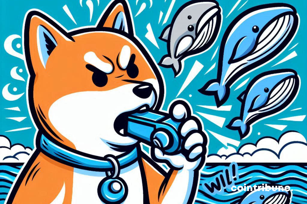 Shiba Inu siflant les baleines