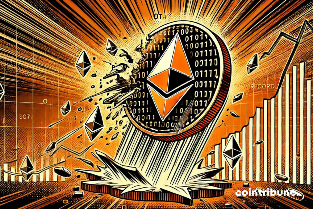 Logo de Ethereum qui s'effrite