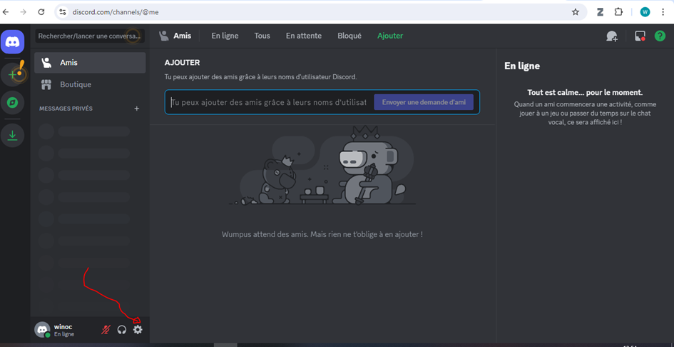 paramètre Discord sur ordinateur 