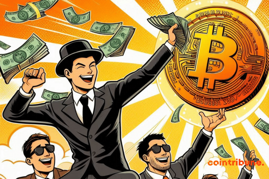 Traders de bitcoin joyeux