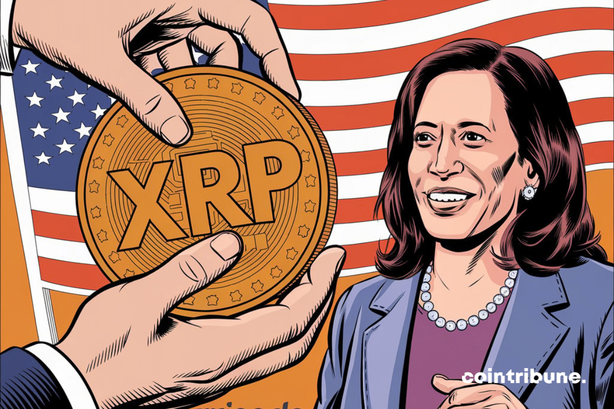 Pièce de XRP et Kamala Harris