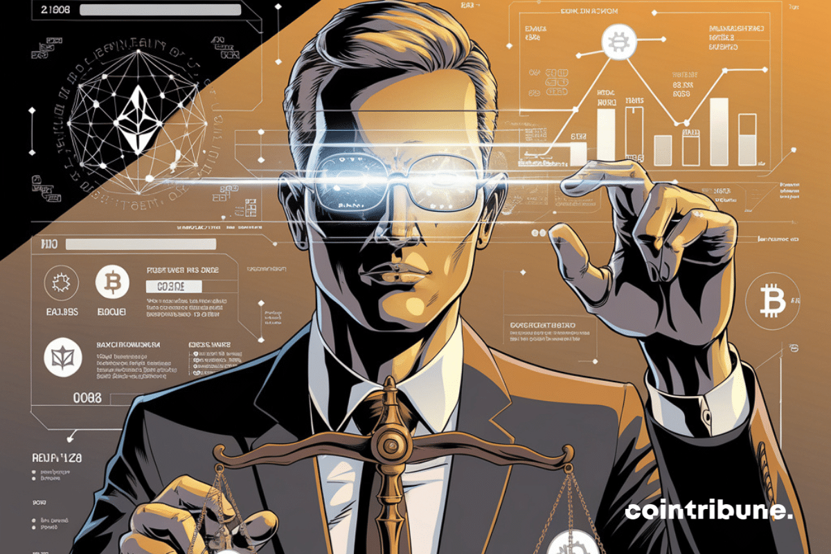 Illustration d'un agent IA dans l'univers crypto