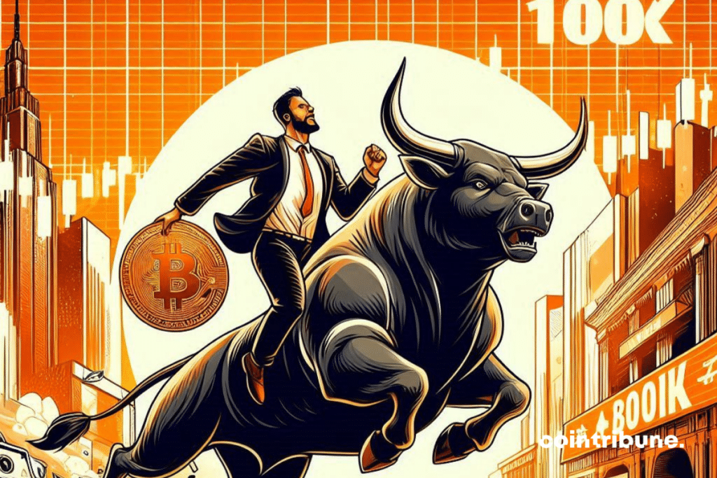 Bull and trader: bitcoin rises towards 0K