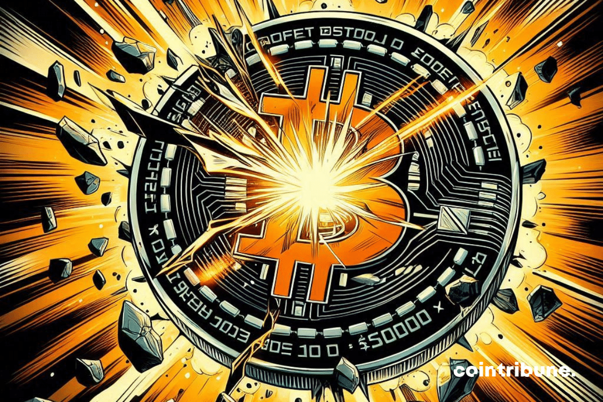 Illustration d'une explosion de bitcoin