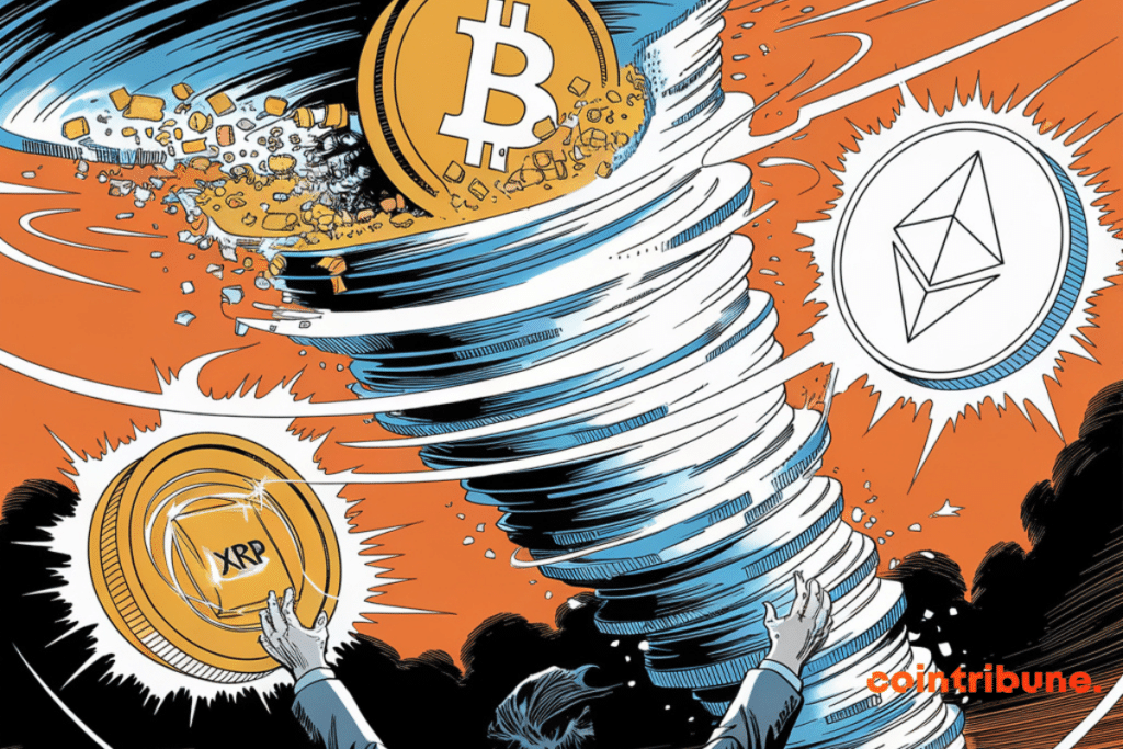 Tornado and bitcoin, ether and XRP coins