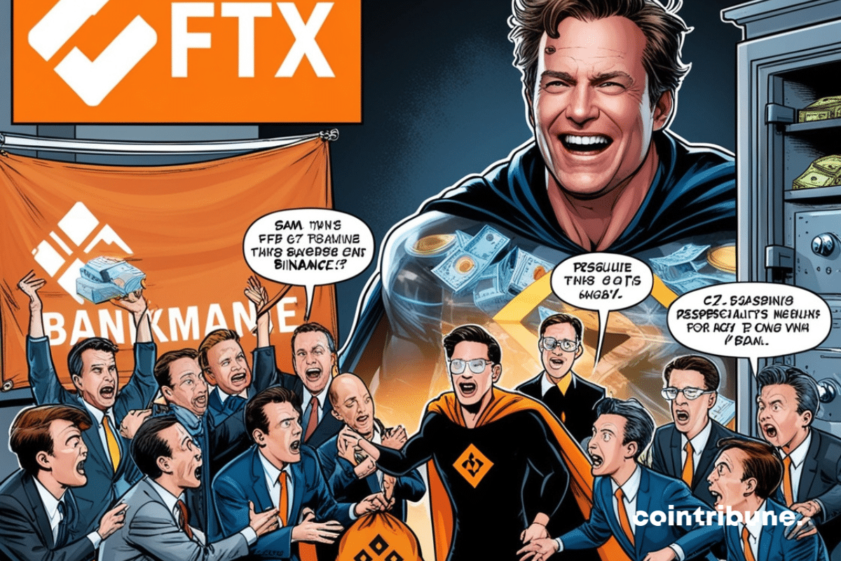 Illustration de bataille entre l'équipe de FTX et de Binance