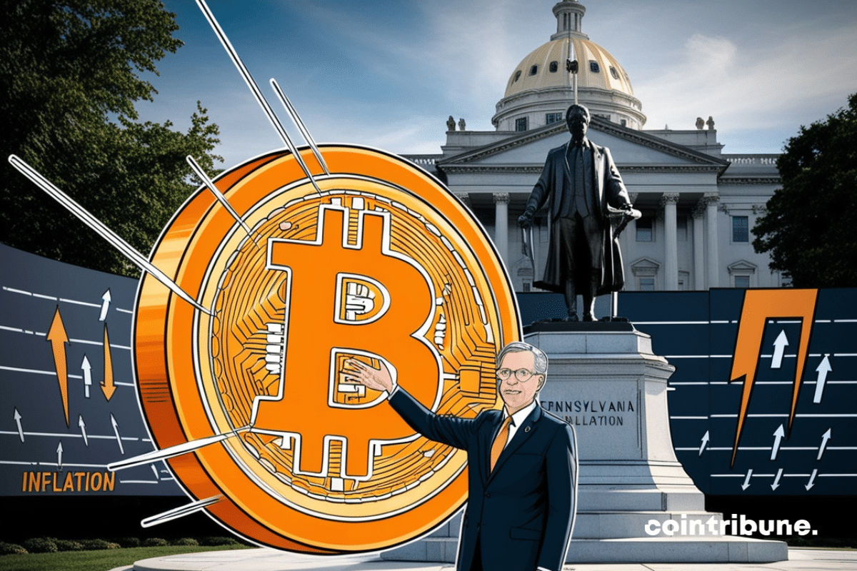 Illustration d'un élu de la Pennsylvanie proposant une loi sur le bitcoin