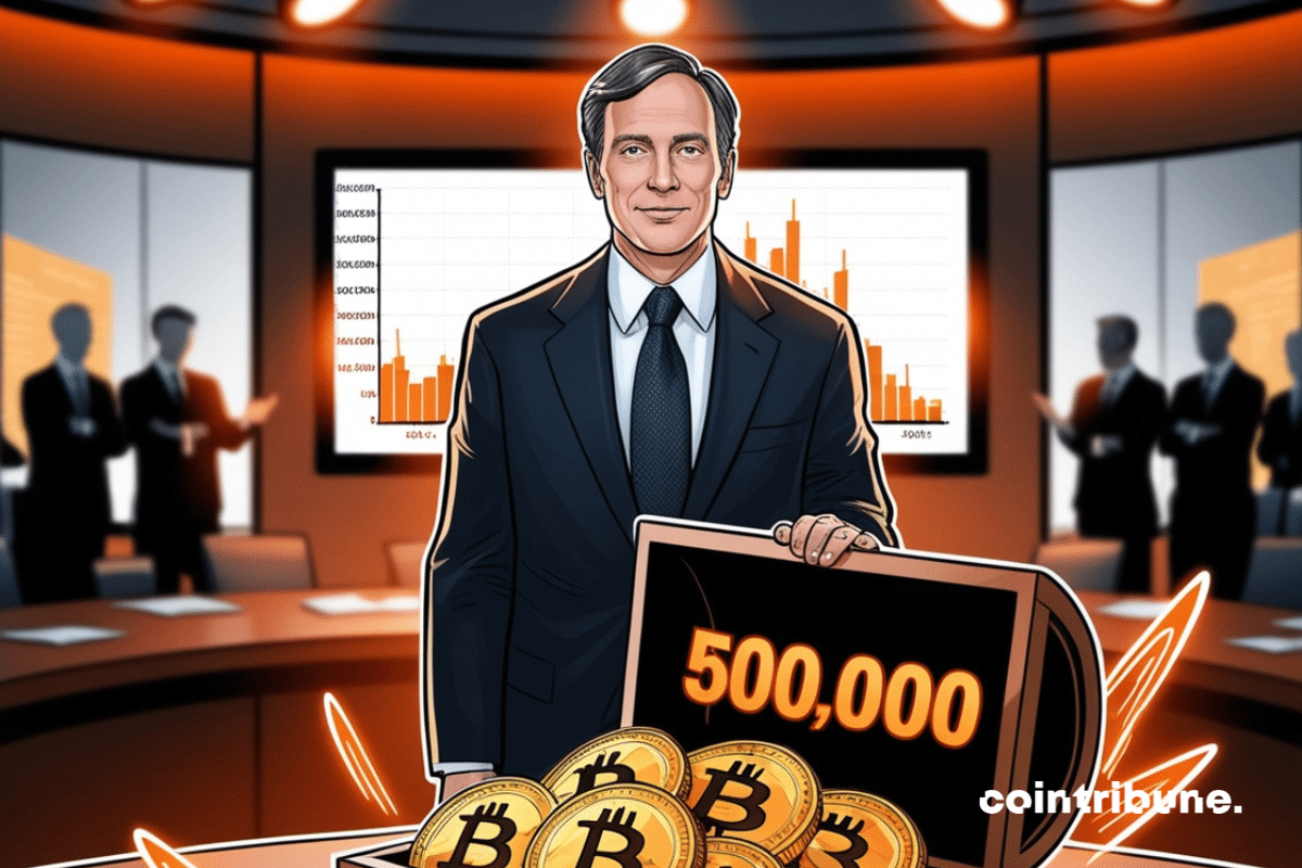 Ilustración de los financieros y el tesoro de Bitcoin de BlackRock