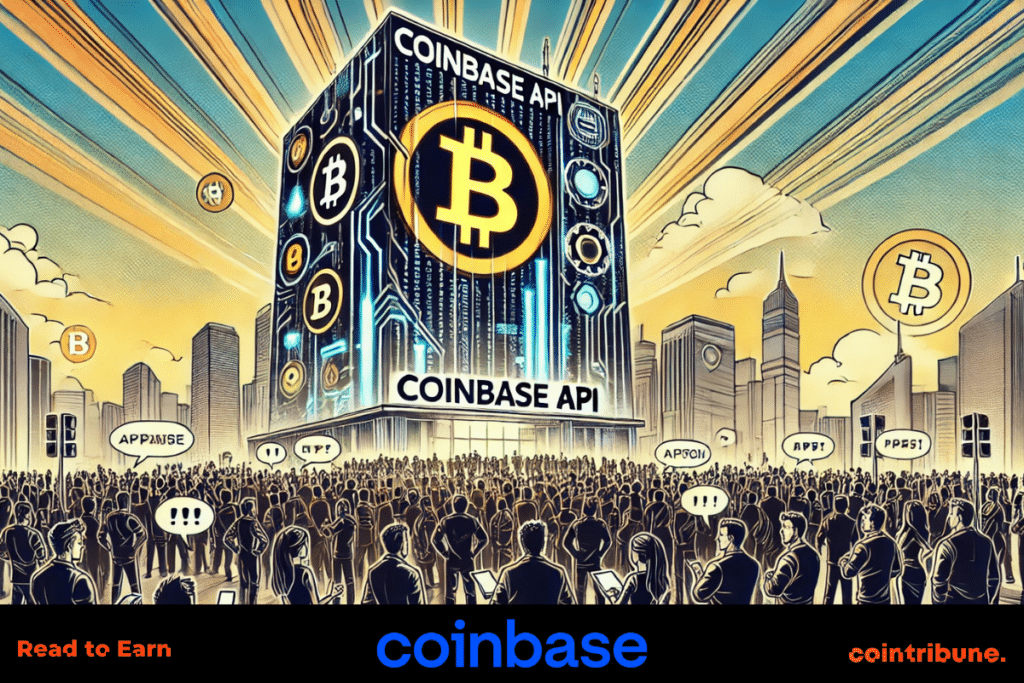 Une foule venu voir une exposition de Coinbase API