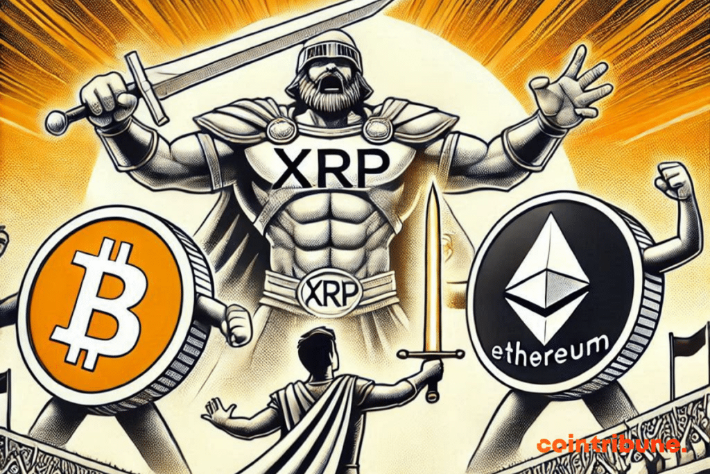 XRP, Bitcoin and Ethereum gladiator duel