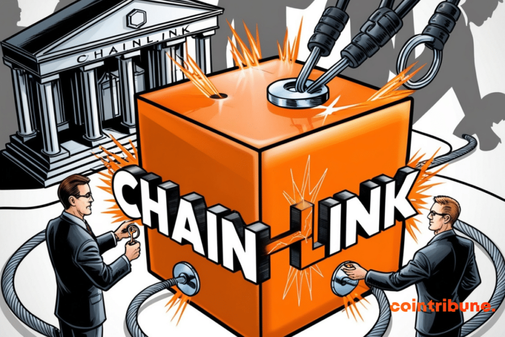 Ilustración de la subida de Chainlink