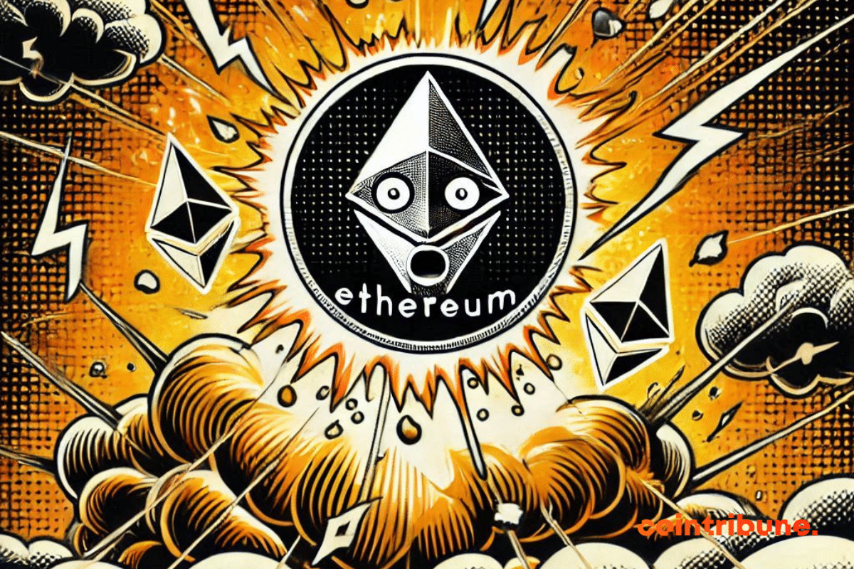 El logotipo personificado de Ethereum en su revolución