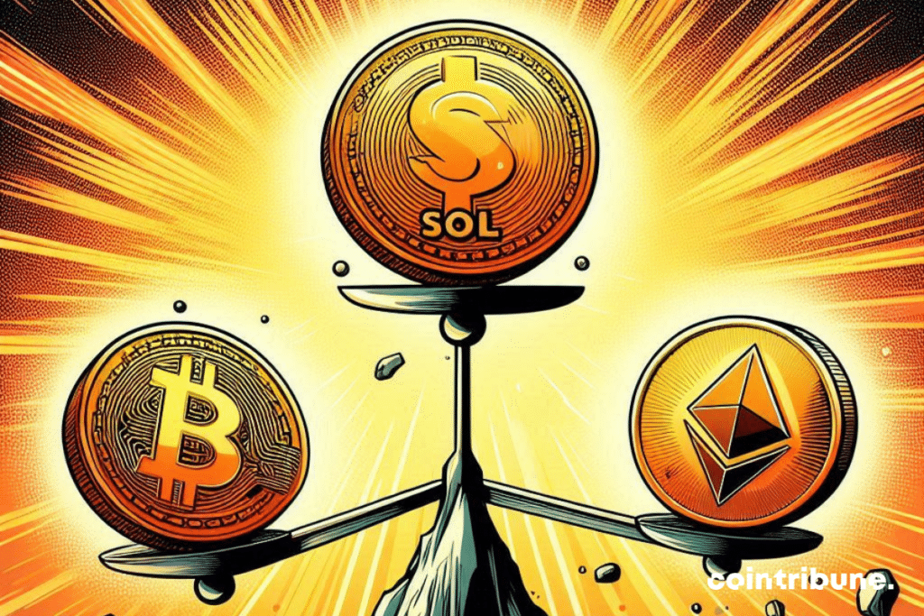 Balance and coins of Ethereum, Bitcoin and Solana