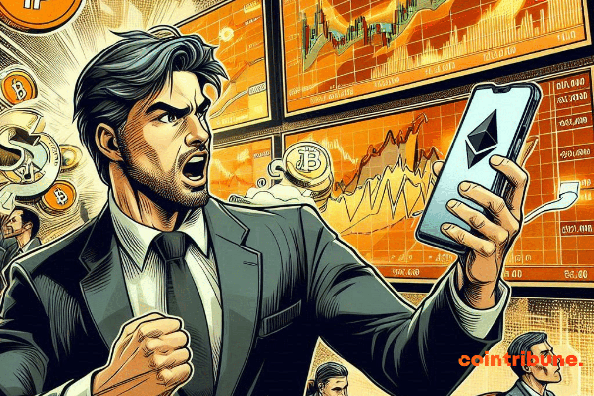 Illustration de traders cryptos et données économiques