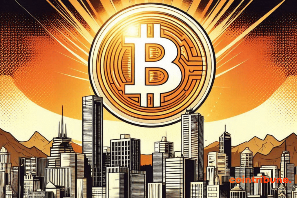 Ville de Vancouver et soleil Bitcoin