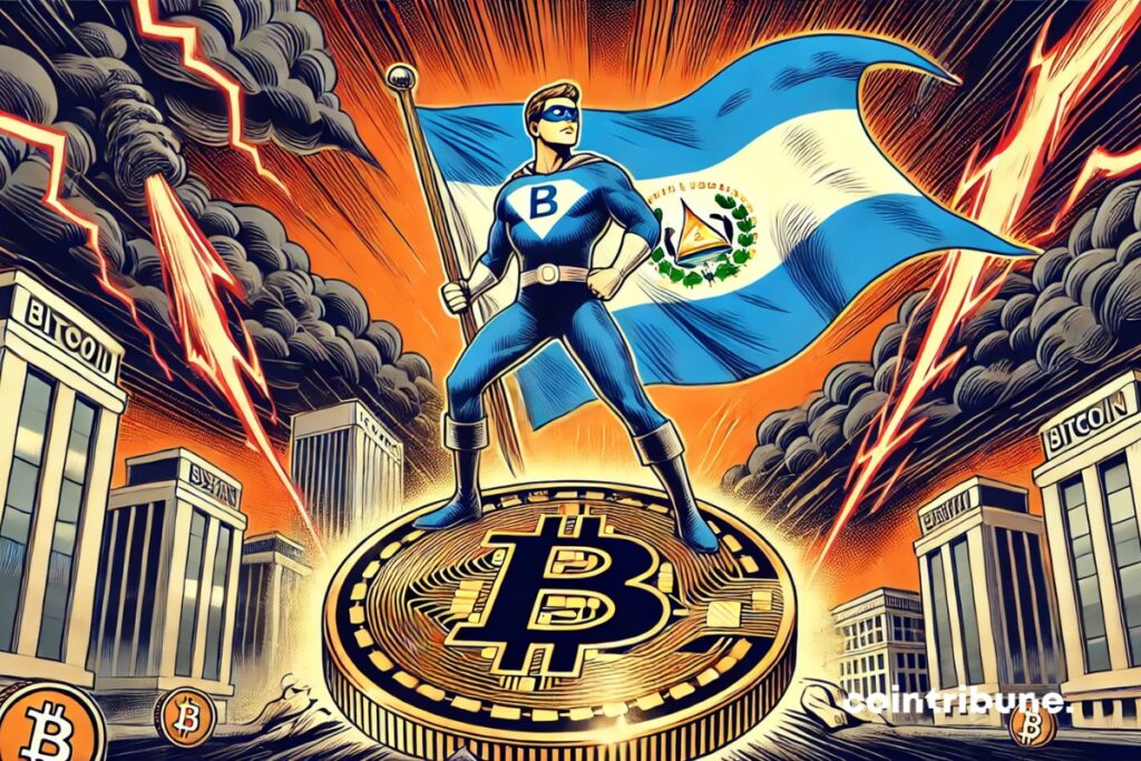 A superhero from El Salvador defends bitcoin against threats