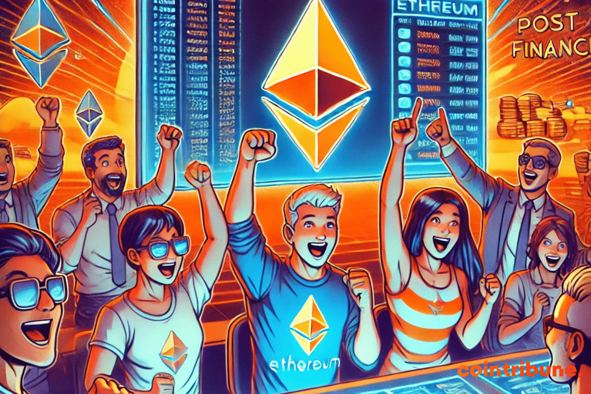 Illustration de la banque suisse, symbolisant l'intégration de la crypto Ethereum