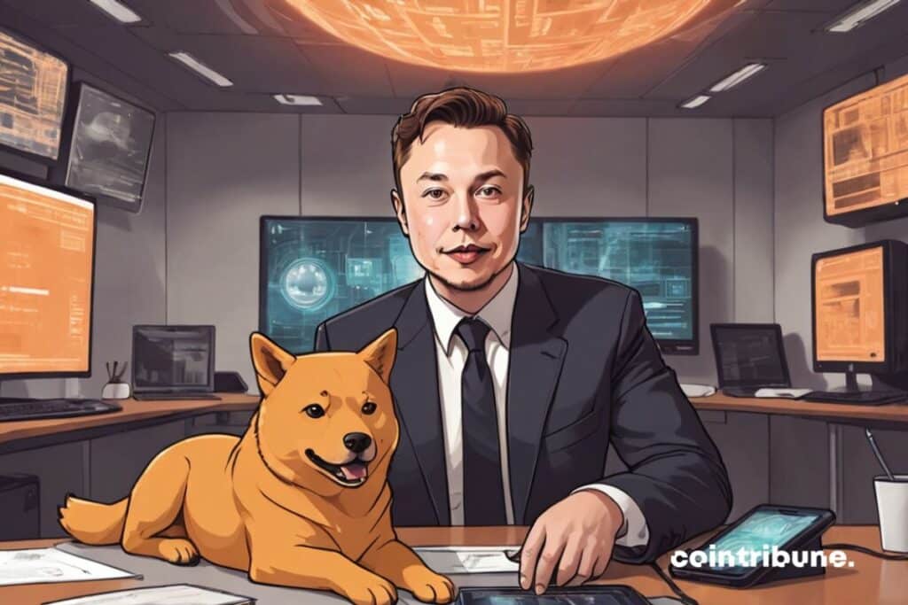 Elon Musk dans son bureau en tant que responsable du DOGE