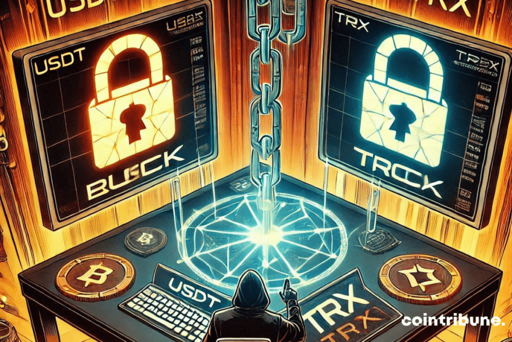 Cybersecurity expert monitoring TRX and USDT