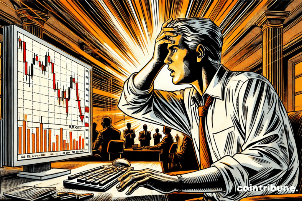 Bitcoin trader in panic mode