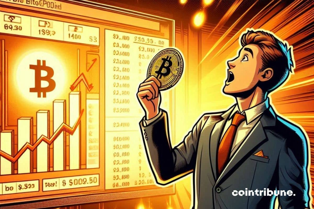 Un investisseur bitcoin ébloui devant les records de la crypto en 2025