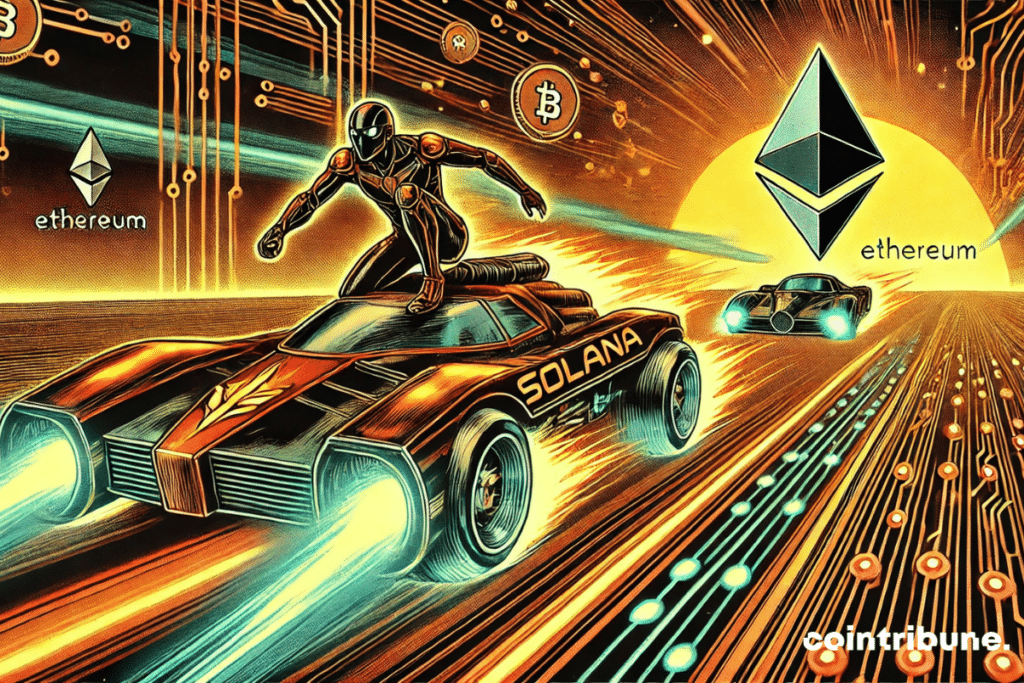 Futuristic race within the crypto ecosystem where Solana is in the lead