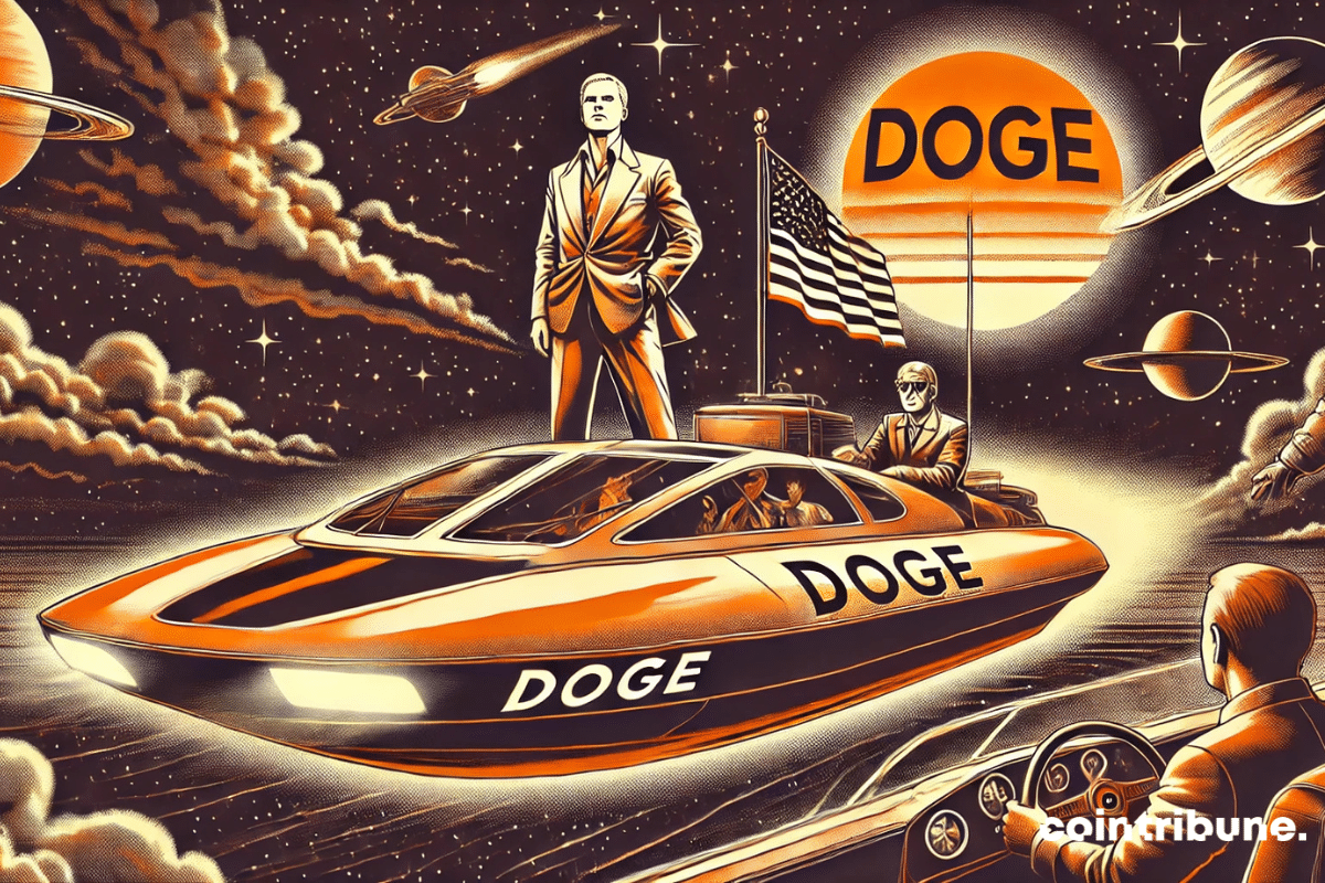 Elon Musk au bord d'un bateau de DOGE