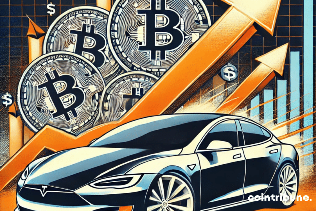 A Tesla propelled to success by a Bitcoin explosion.