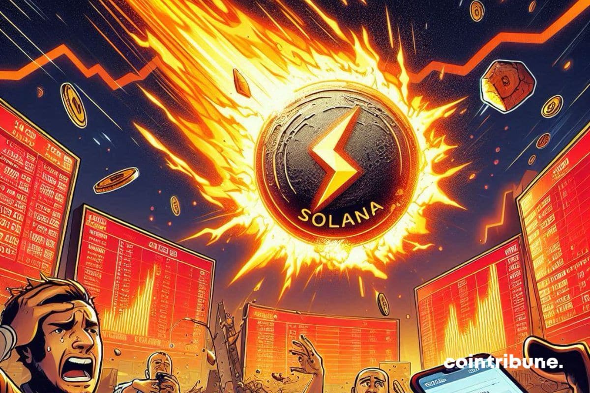 The Solana crypto falling like a meteorite on a crypto exchange