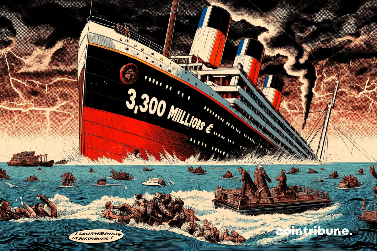 L'économie française illustrée par le navire Titanic sombrant