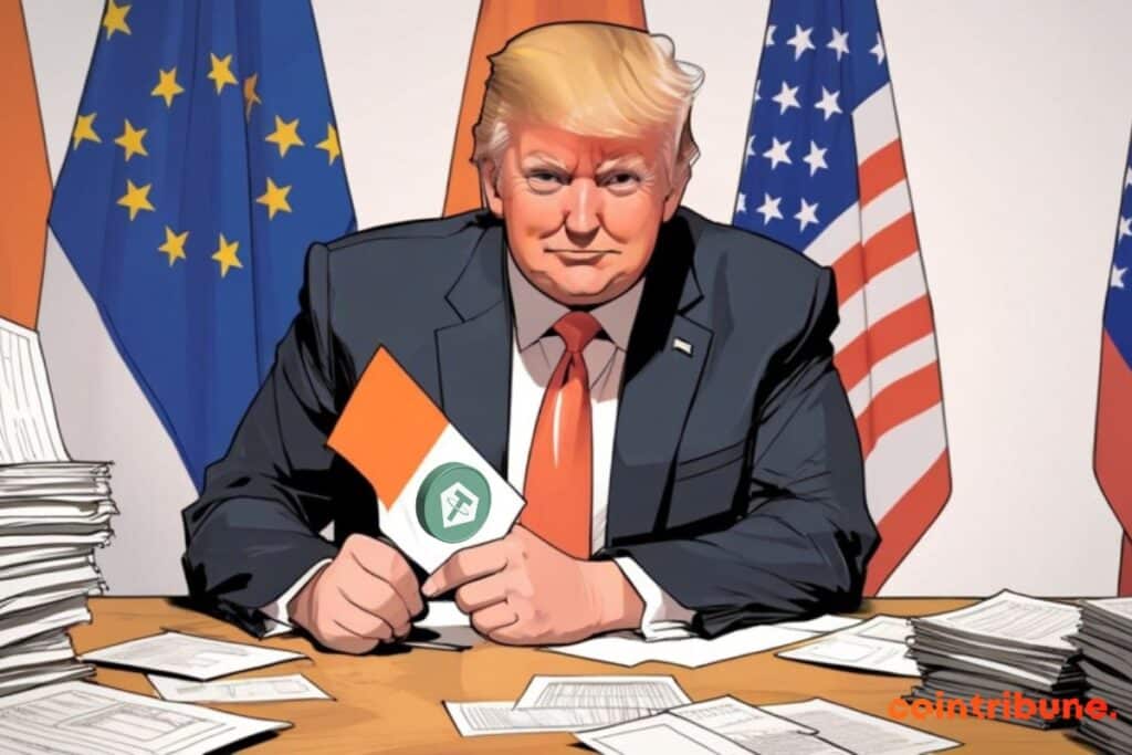 Donald Trump studying the digital Euro