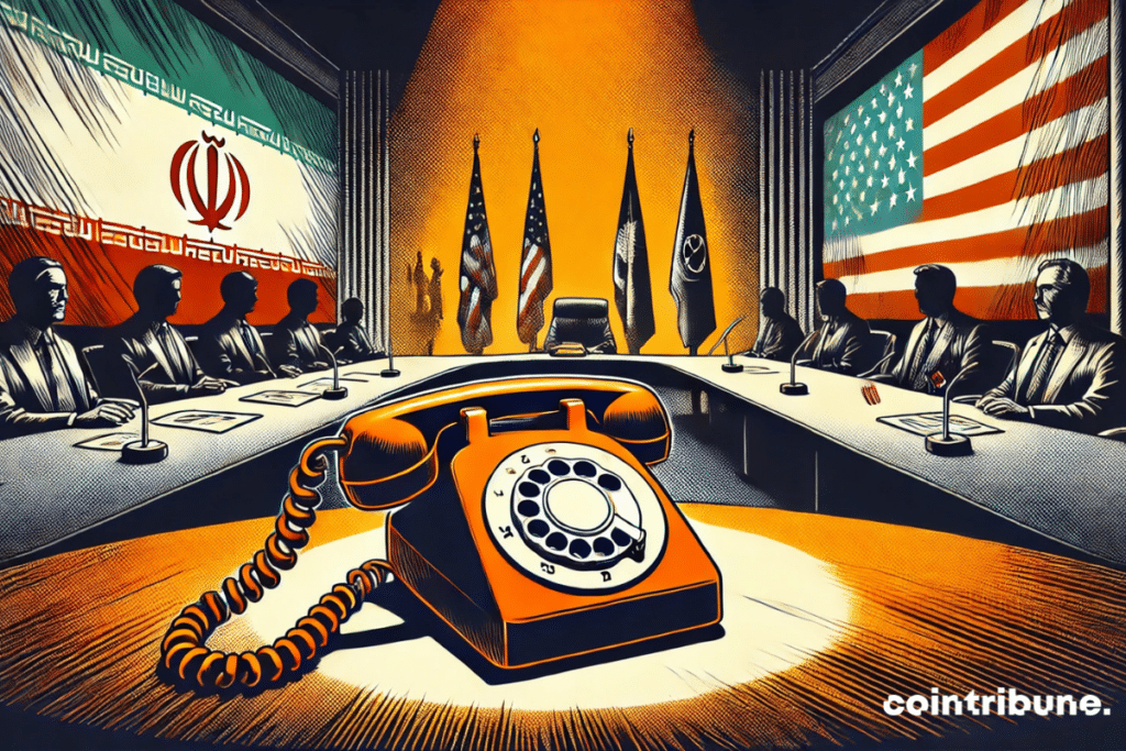 BRICS: the breakdown of dialogue between Iran and the United States, with a disconnected phone symbolizing the end of negotiations.