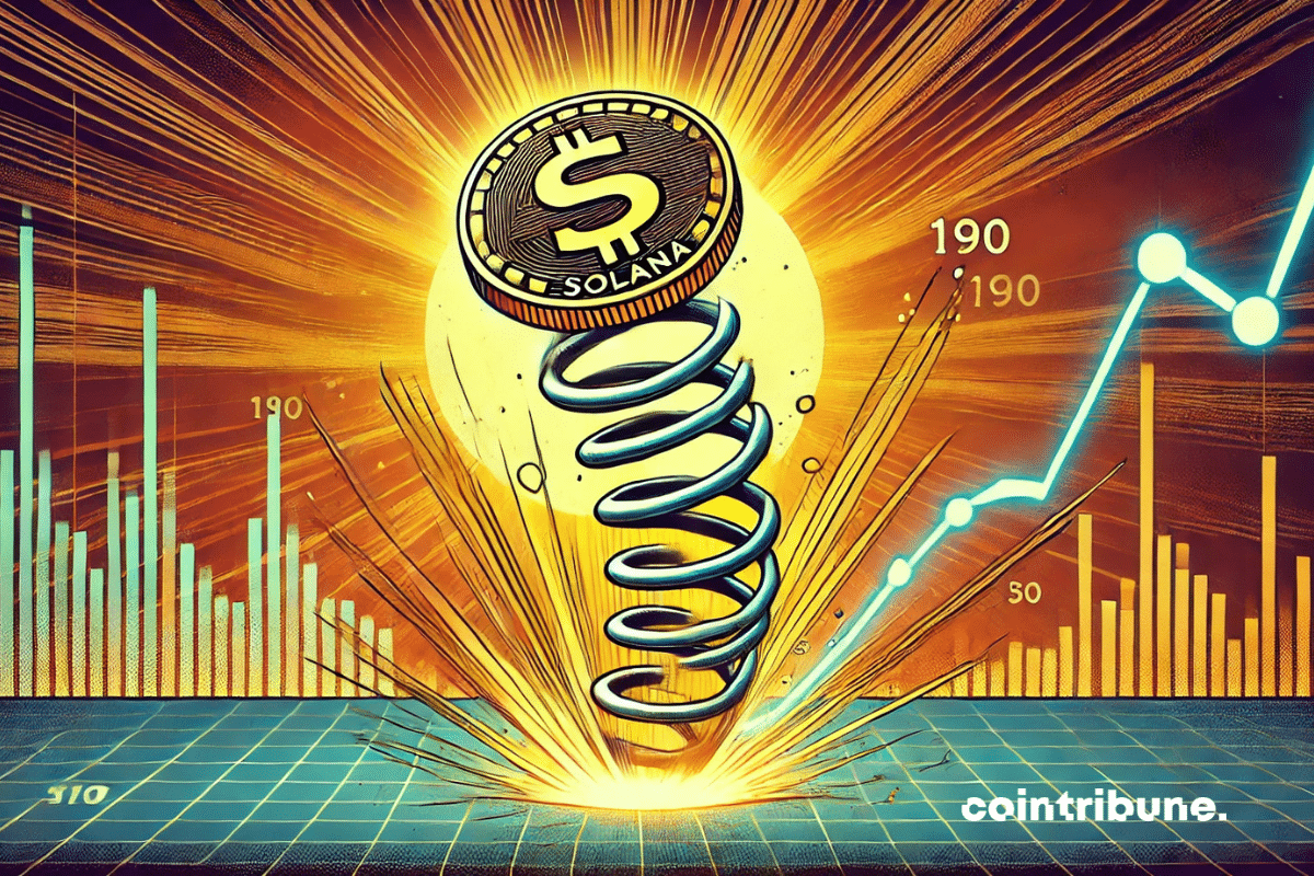 Illustration d'un Solana à 190 dollars qui rébondit