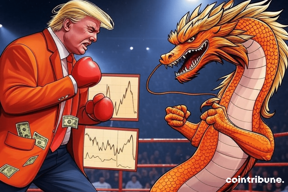 Donald Trump takes on a dragon in the ring