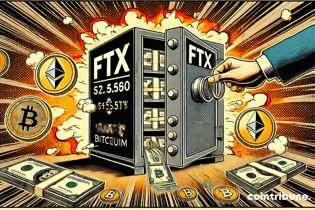 La caja fuerte de FTX se abre y se desparraman billetes y criptomonedas