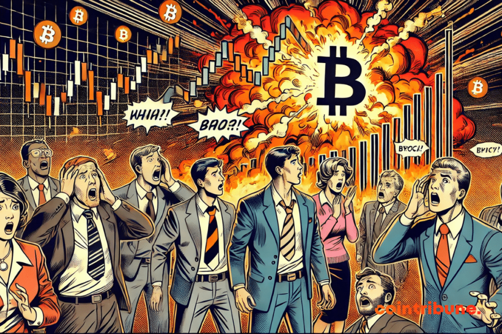 illustration of the crypto market in the midst of a crisis