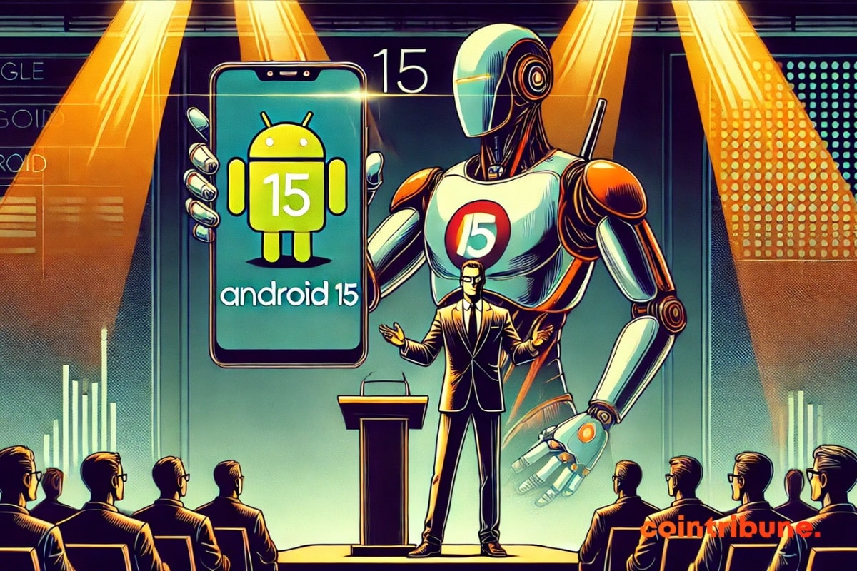 A Google representative presenting android 15