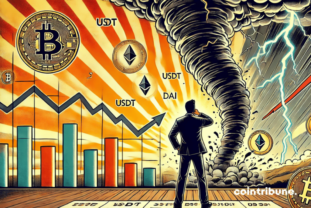 Trader face aux chiffres impressionnant des stablecoins