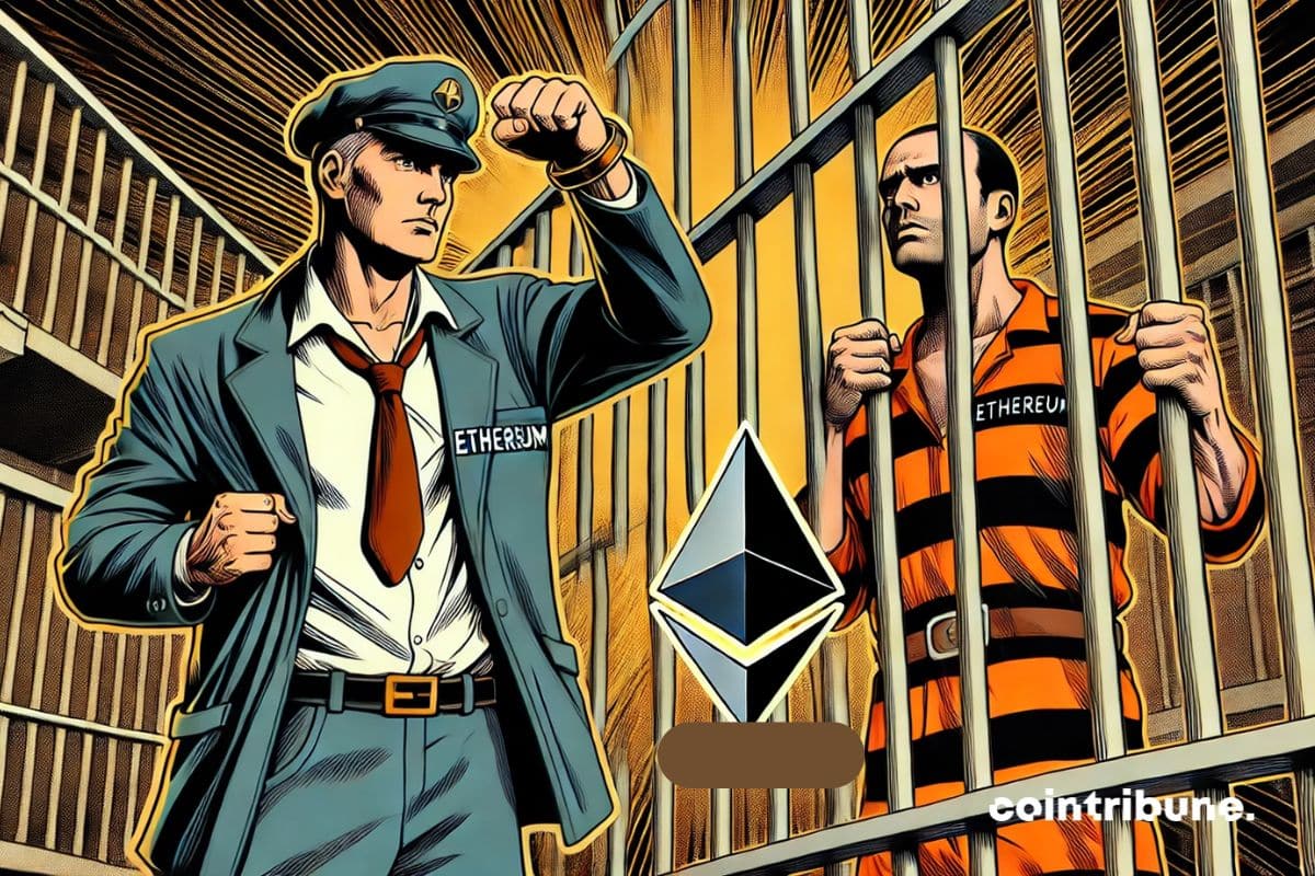 Un hombre que representa a Vitalik Buterin que quiere la liberación de un hombre que representa a Roger Ver