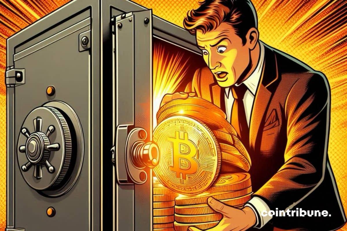 Un investisseur crypto qui découvre une réserve Bitcoin dans un coffre-fort