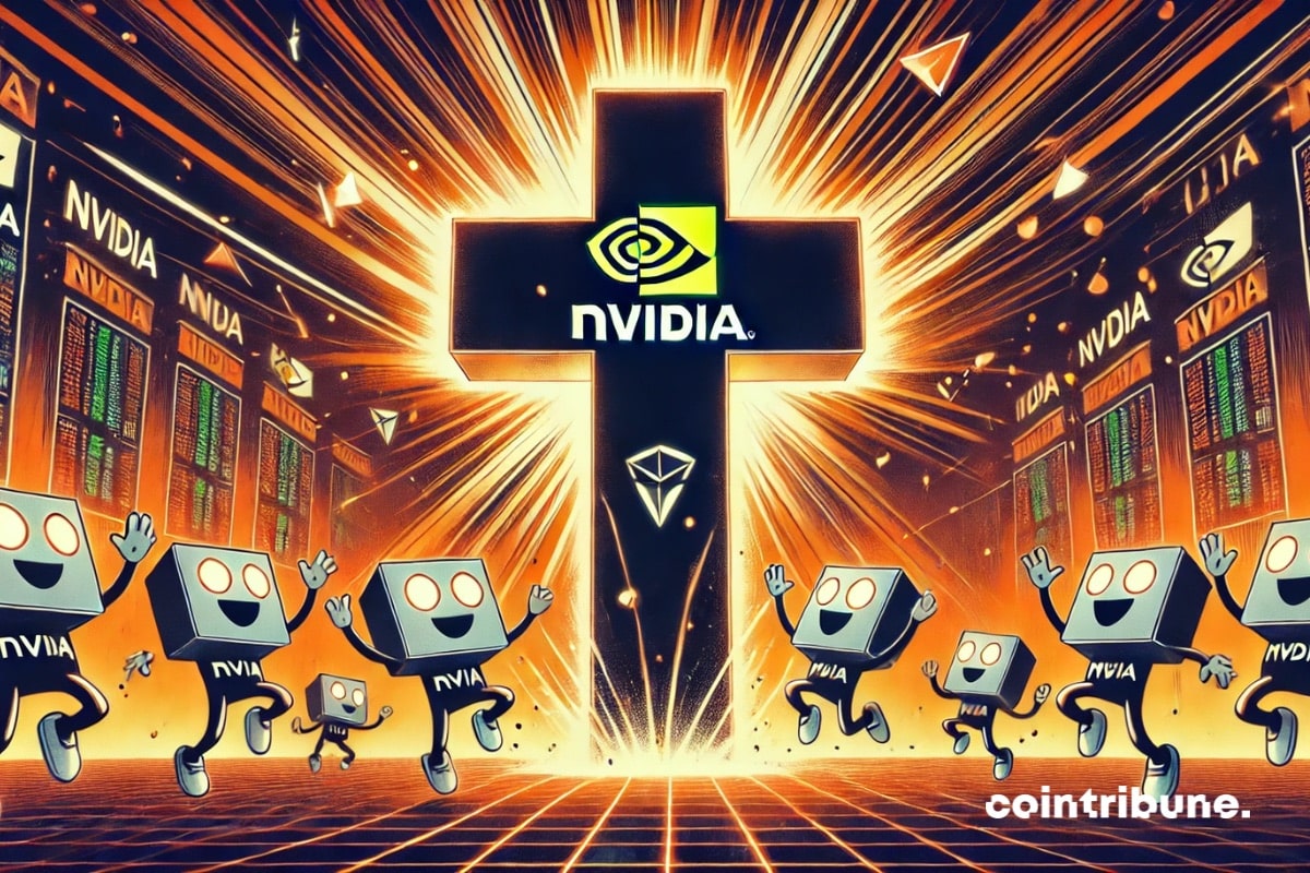 Le death cross de Nvidia qui apparaît en bourse alors que les cryptos IA se réjouissent.