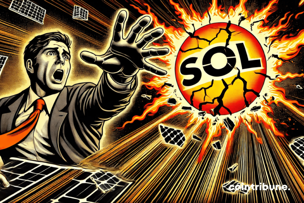 Crypto: Solana en caída libre, agrietado y rodeado de llamas.