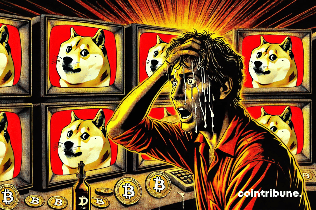 Trader in panic after memecoin crash