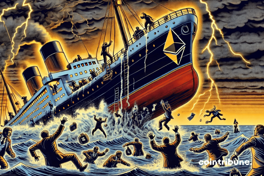 Ethereum ship sinks in raging seas, with traders panicking